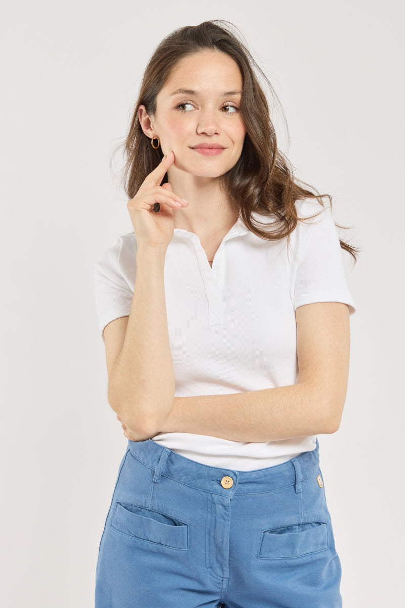 Polo Marine - coton peigné - 1