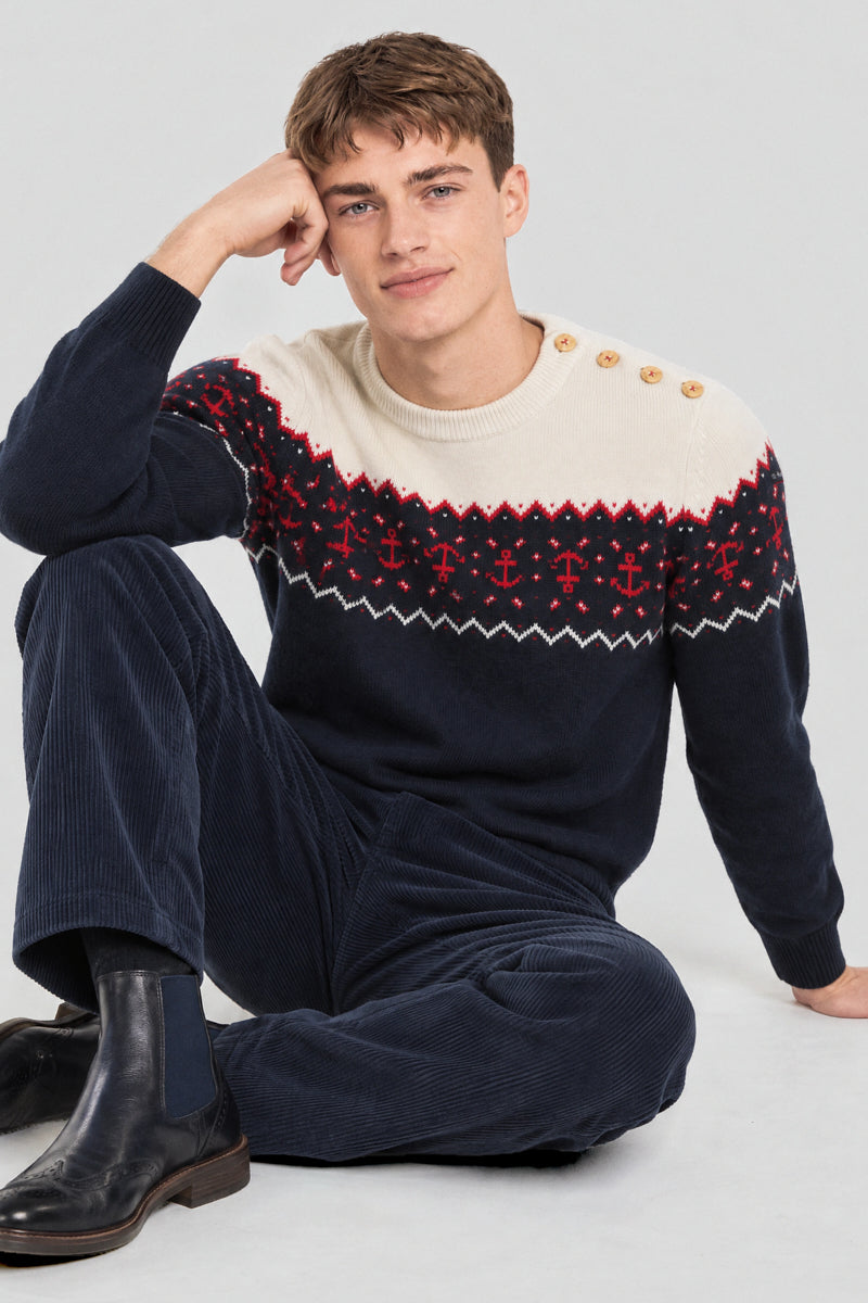 Pull marin de Noël - laine - 1
