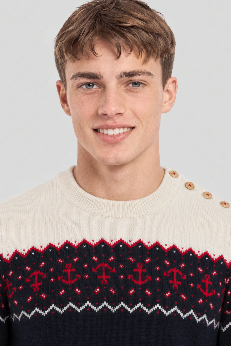 Pull marin de Noël - laine - 2