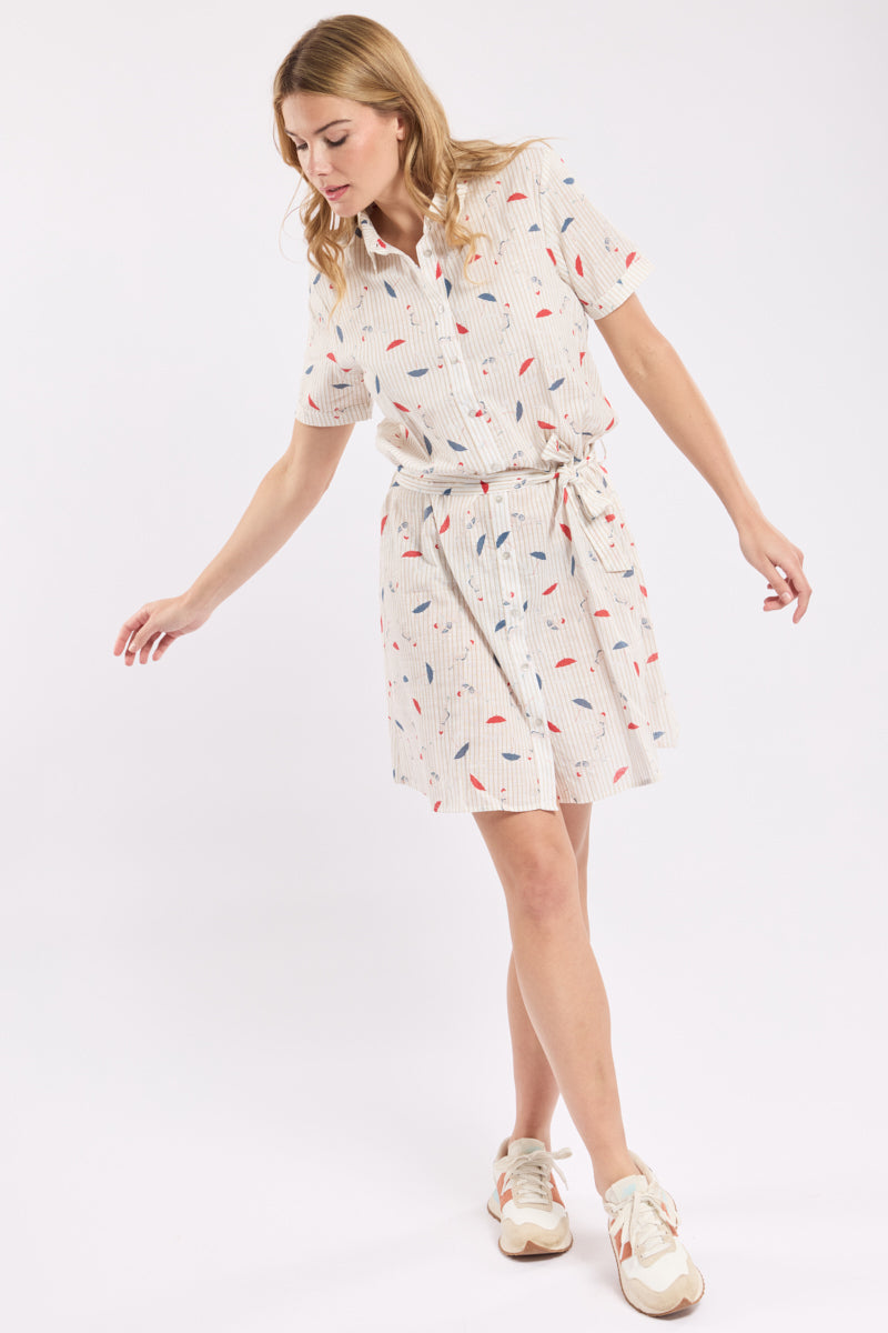Robe chemise parasols - coton - 2