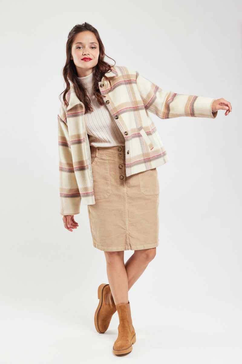 Veste à carreaux - laine - 1