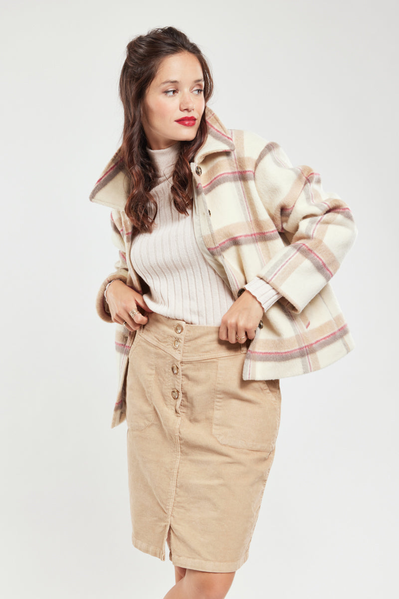 Veste à carreaux - laine - 2