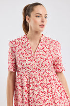 Robe courte fleurie - coton - 2