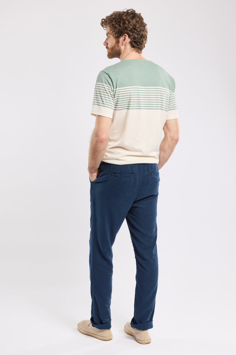 Pantalon taille élastique - coton et lin - 2