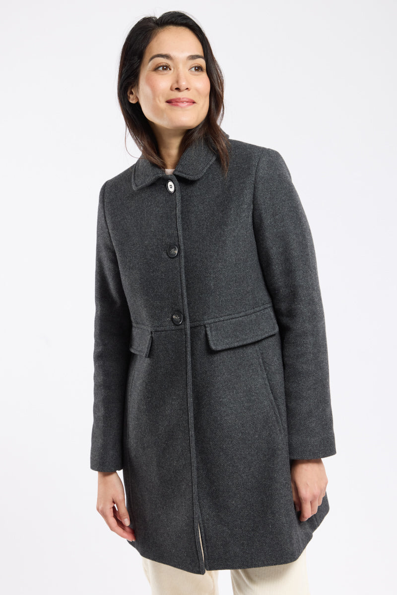 Manteau droit - drap de laine - 2