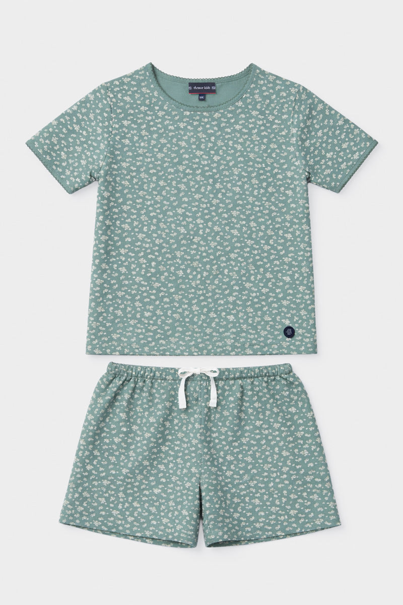 Pyjama short Kids fleurs - coton léger - 1