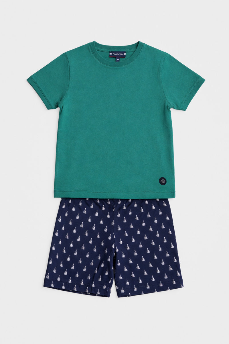 Pyjama short Kids bateaux - coton léger - 1