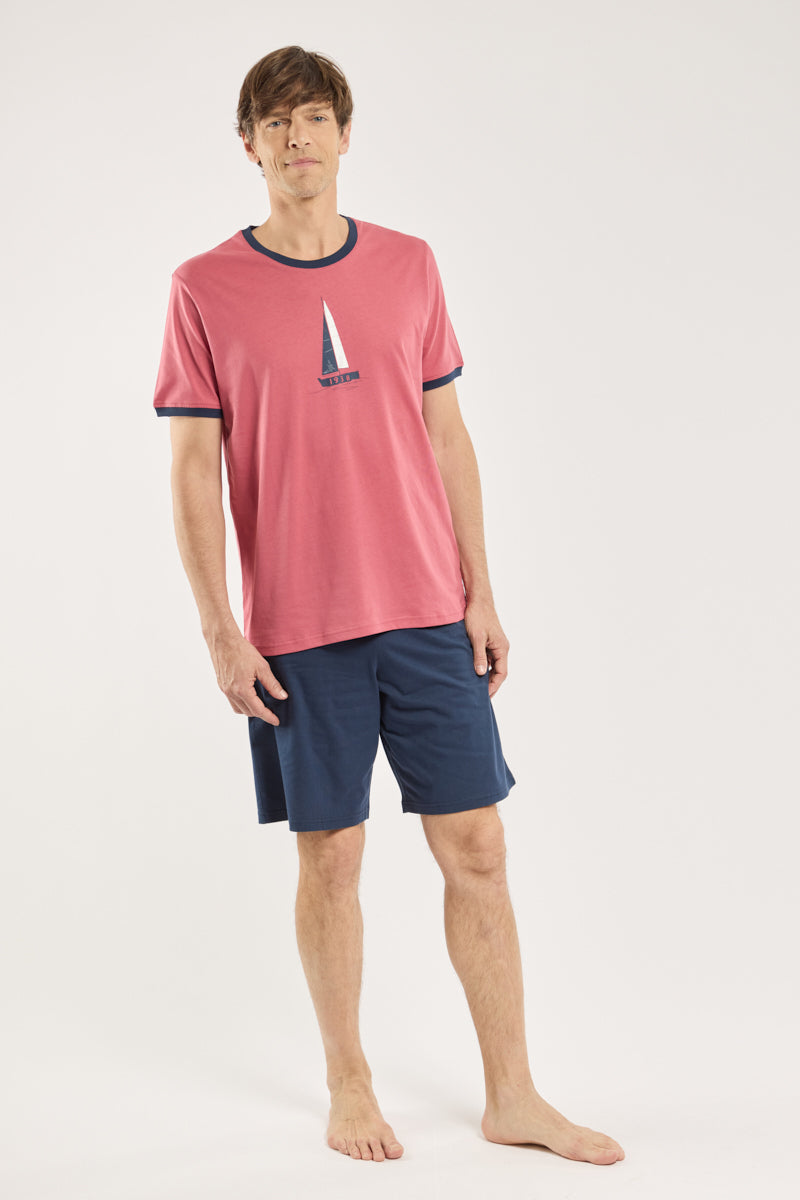Pyjama short imprimé - coton léger - 1