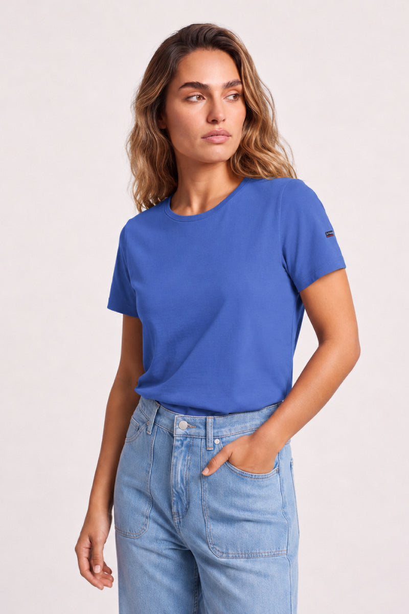 T-shirt uni - coton flammé - 1