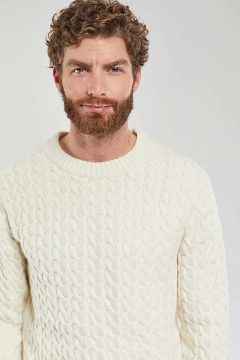 Pull maille torsadée - laine - 2