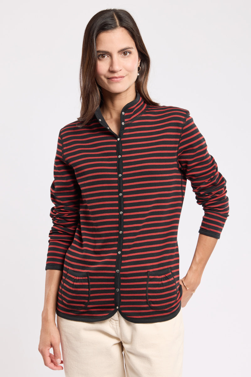 Veste réversible rayée - coton - 2