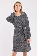 Robe ceinturée à pois - cupro - 2