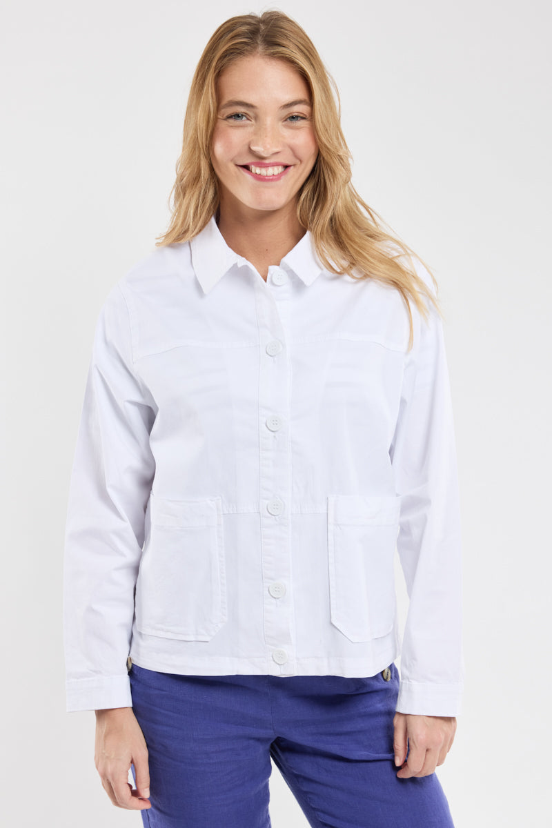 Veste courte boutonnée - coton - 1