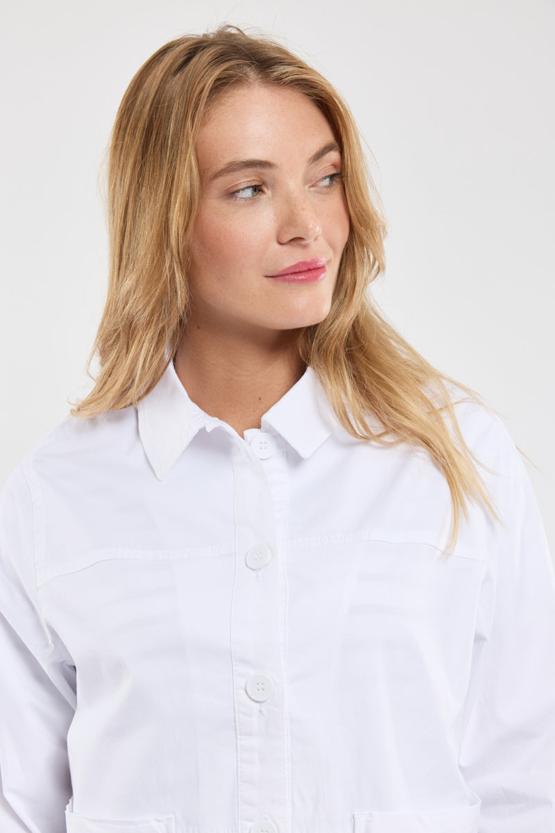 Veste courte boutonnée - coton - 2