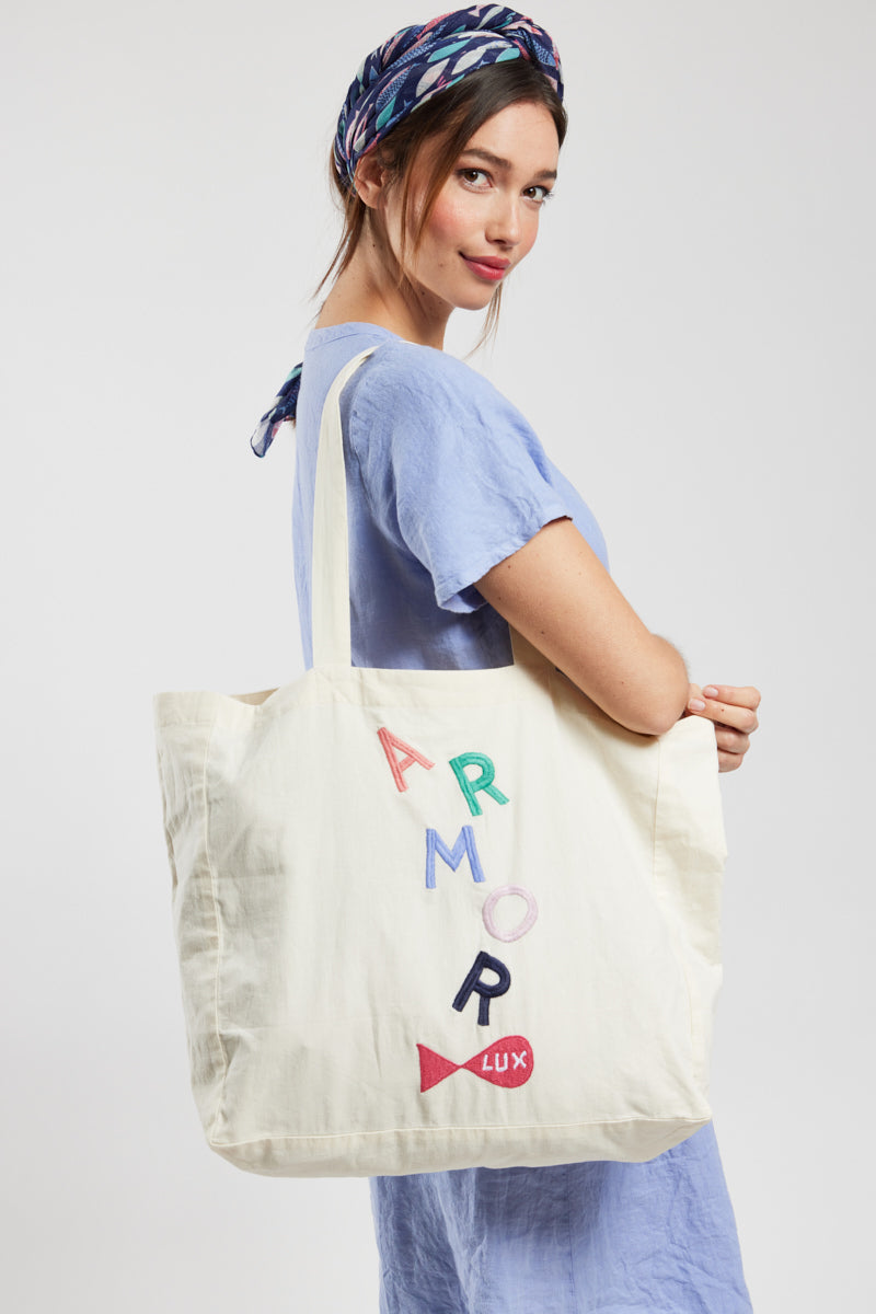 Sac brodé - coton - 1