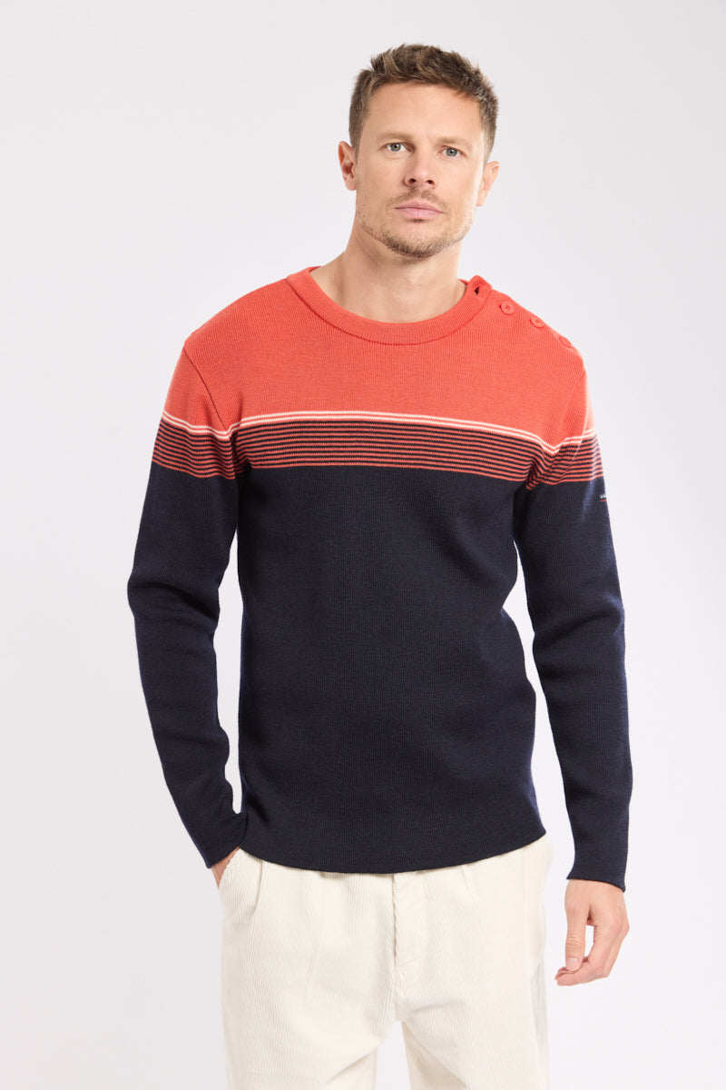 Pull marin rayé - laine - 1