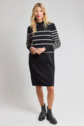 Robe pull rayée - laine - 1