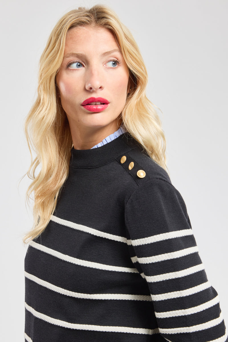 Robe pull rayée - laine - 2