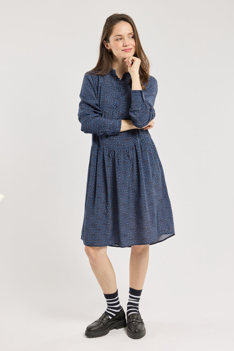 Robe imprimé léopard - cupro - 1