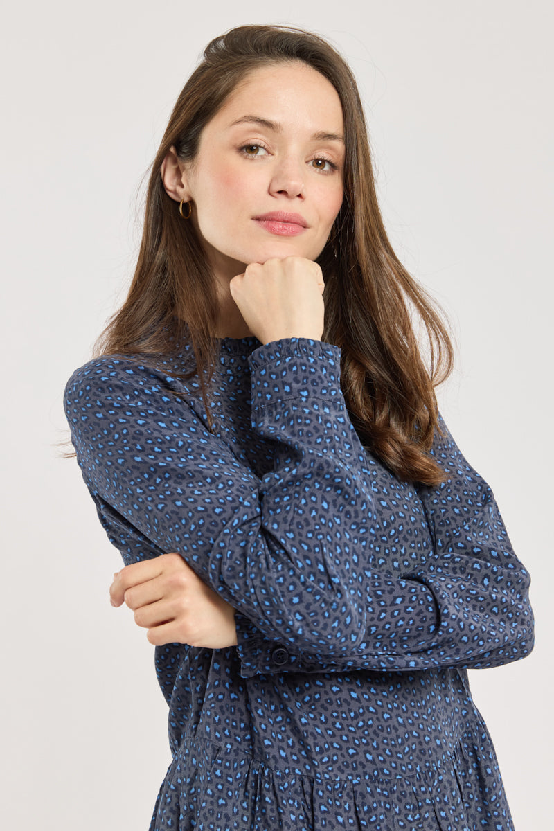 Robe imprimé léopard - cupro - 2