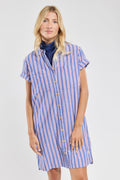 Robe chemise rayée - coton et lin - 1