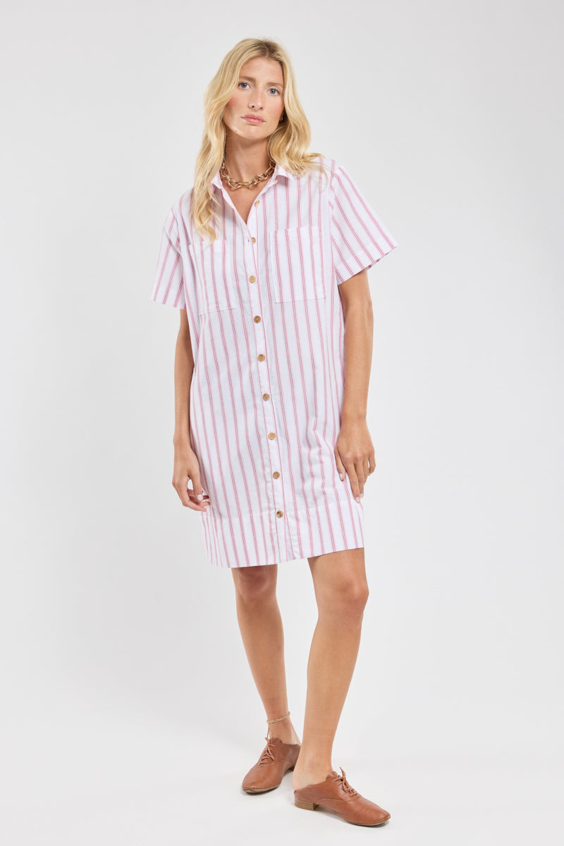 Robe chemise rayée - coton et lin - 3