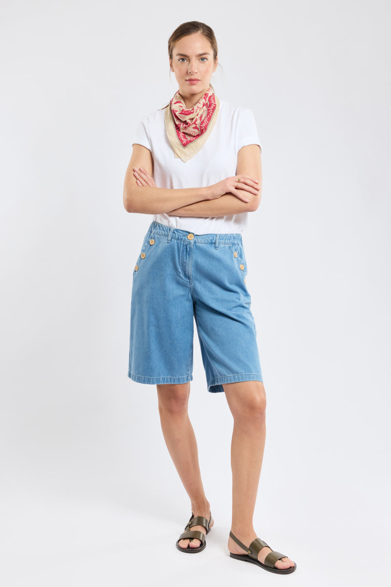 Short à pont - denim - 1
