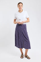 Jupe mi-longue fleurie - cupro - 2