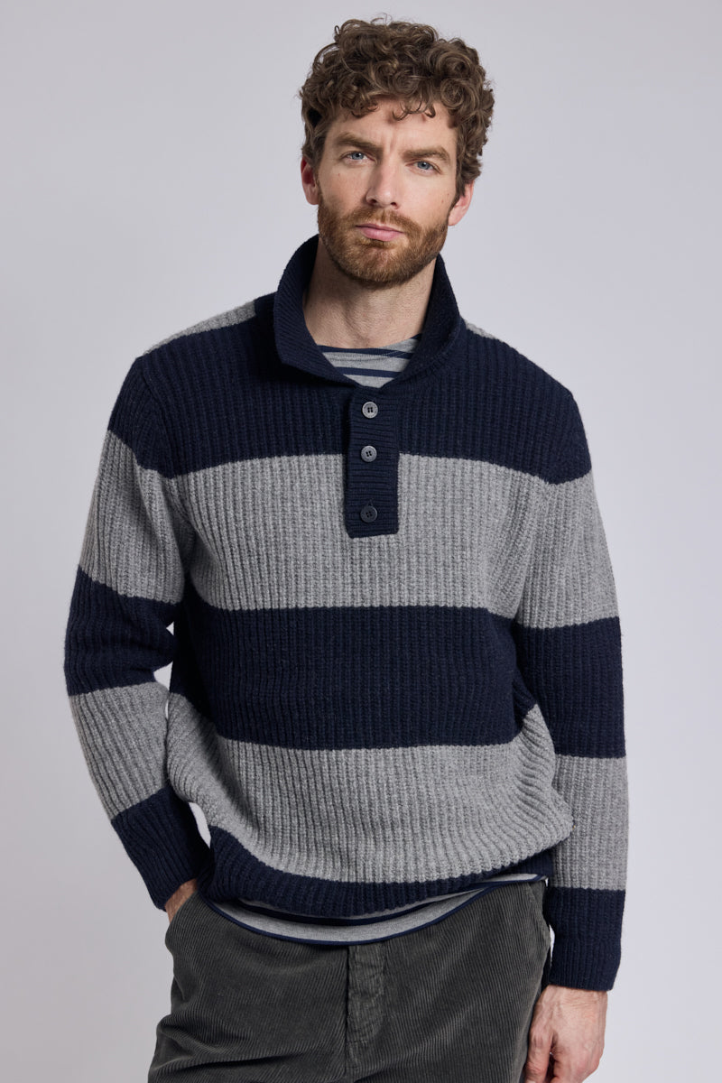 Pull col polo Heritage - laine - 1