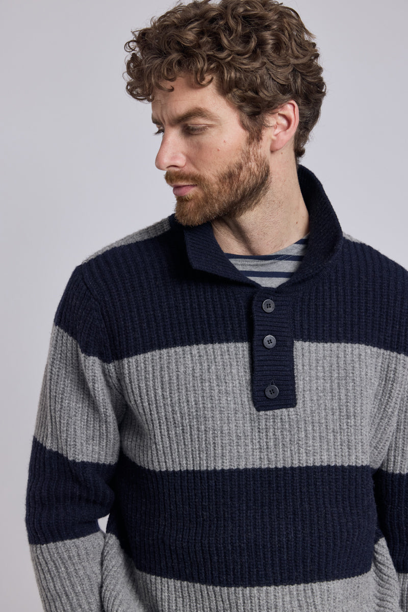 Pull col polo Heritage - laine - 2