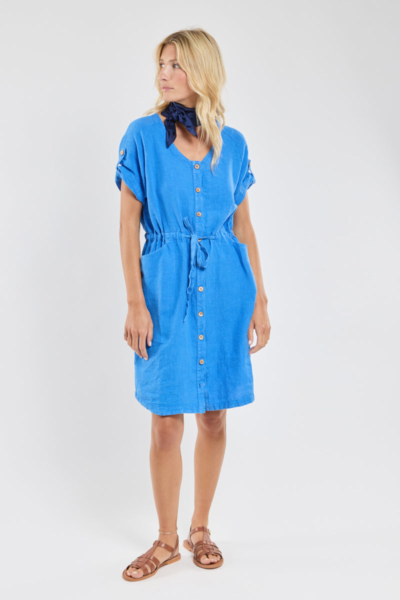 Robe ceinturée - lin - 2