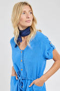 Robe ceinturée - lin - 1