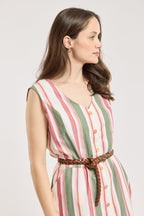 Robe longue rayée - coton - 2