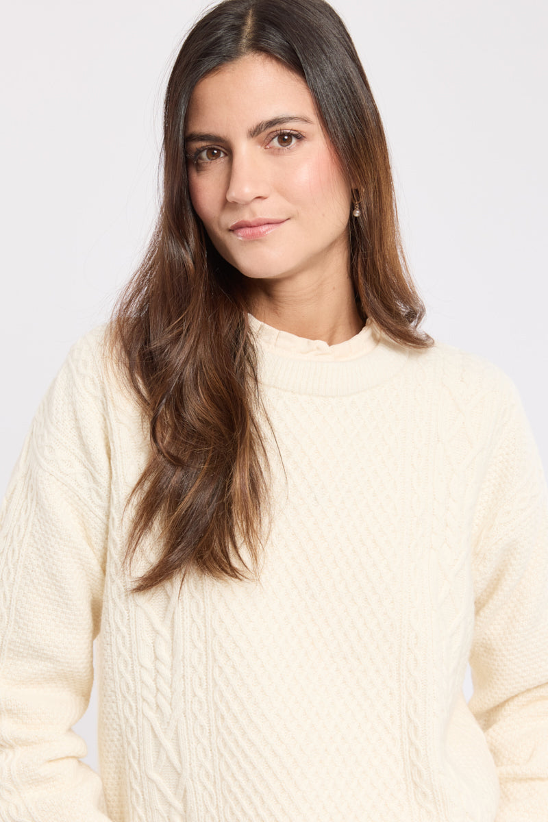 Pull à torsades - laine - 2
