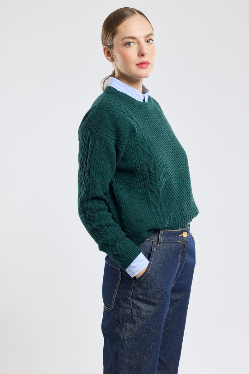 Pull à torsades - laine - 4
