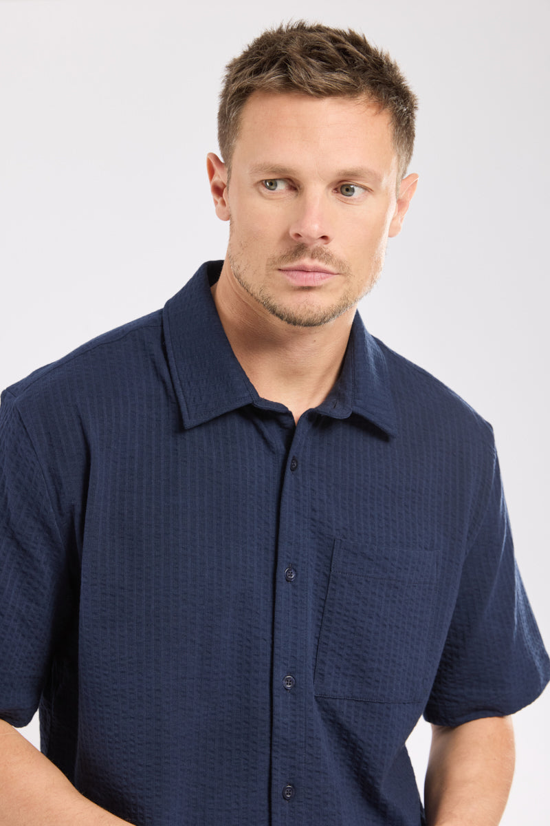 Chemise manches courtes - maille gaufrée - 2
