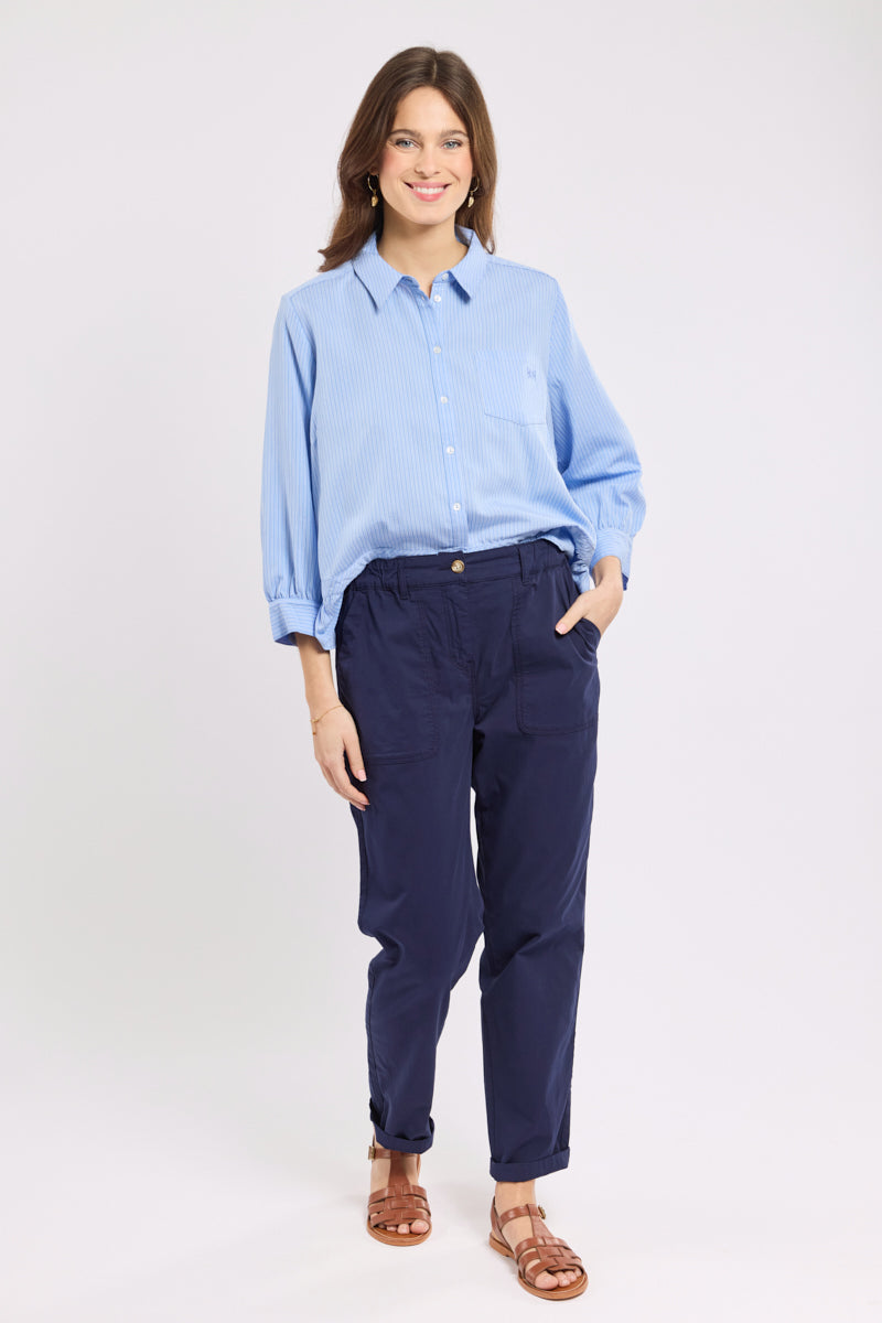 Chino taille élastique - coton - 1