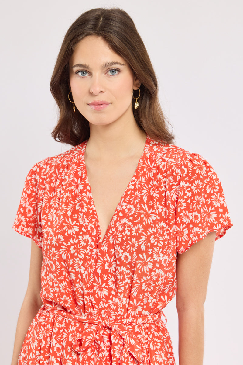 Robe portefeuille - cupro - 2
