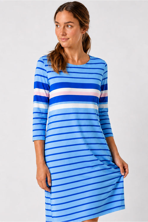Chemise de nuit rayée - coton léger - 1