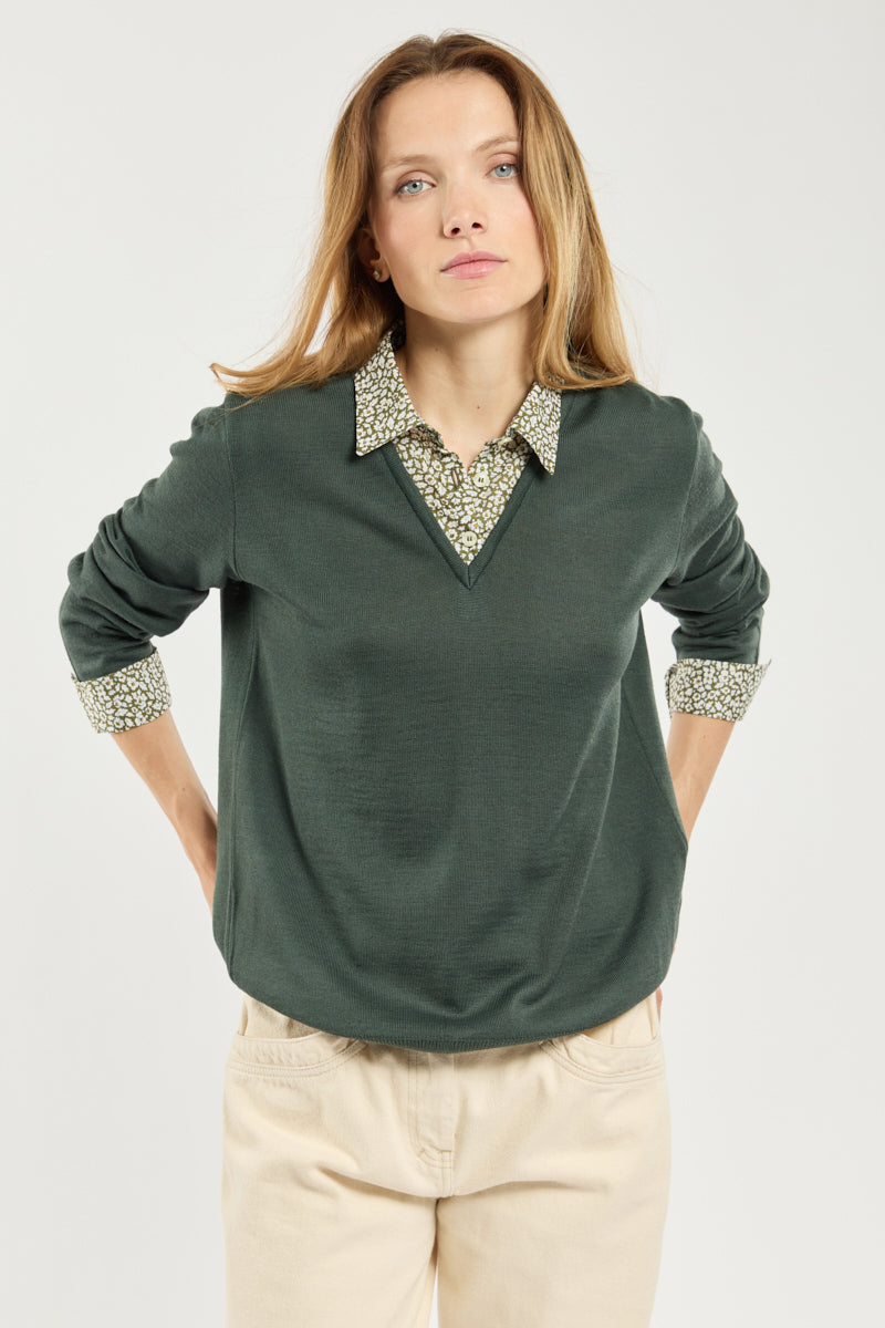 Pull trompe l'oeil - laine - 3