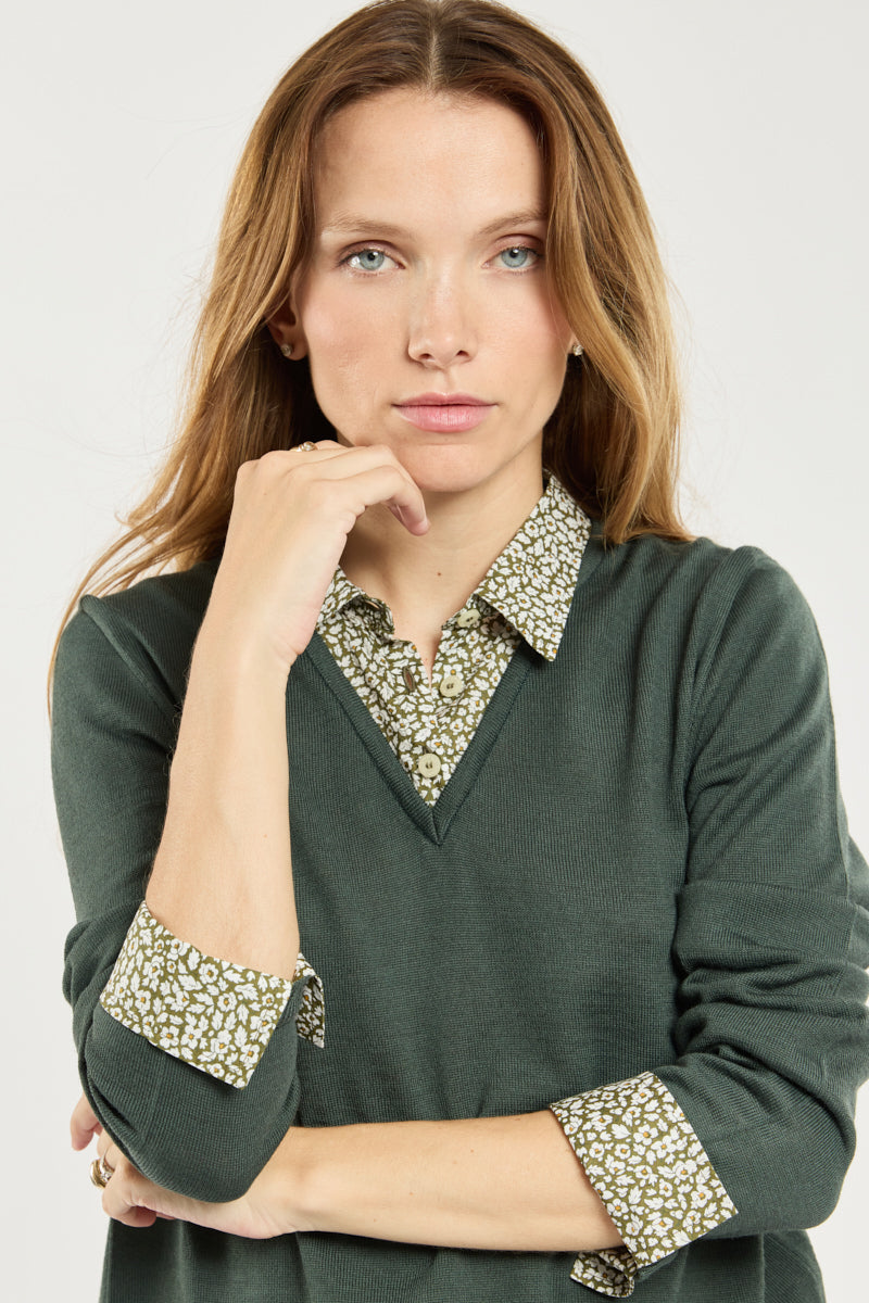 Pull trompe l'oeil - laine - 4