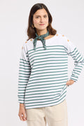 Marinière épaules boutonnées - coton rustique - 1