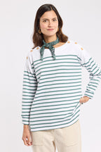 Marinière épaules boutonnées - coton rustique - 1