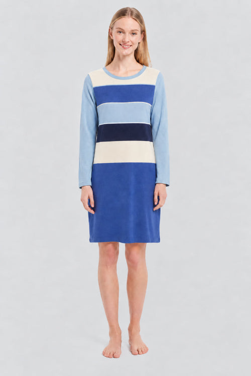 Chemise de nuit rayée - coton - 1