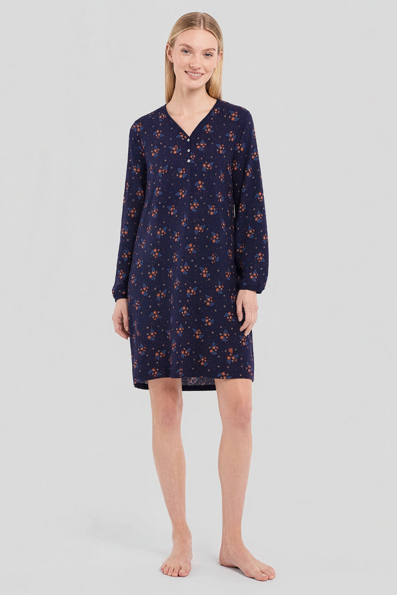 Chemise de nuit à imprimé  - coton - 1
