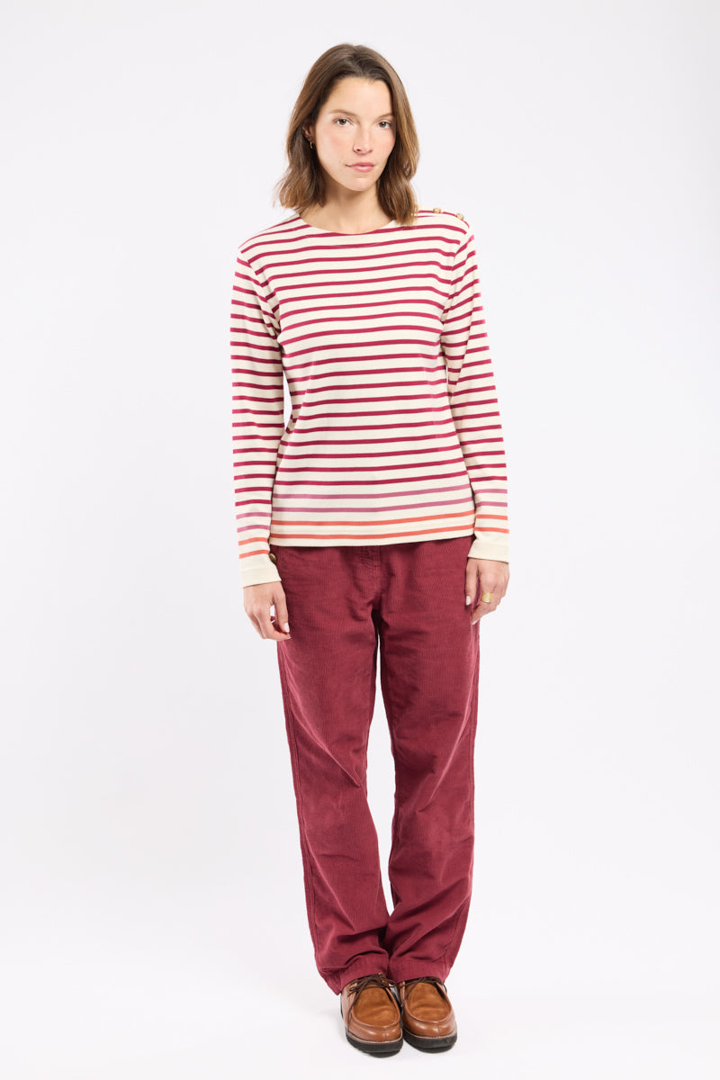 Marinière épaule boutonnée - coton épais - 2