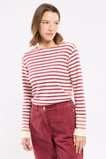 Marinière épaule boutonnée - coton épais - 1