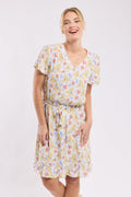 Robe motifs fleuris - cupro - 1