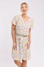 Robe motifs fleuris - cupro - 1