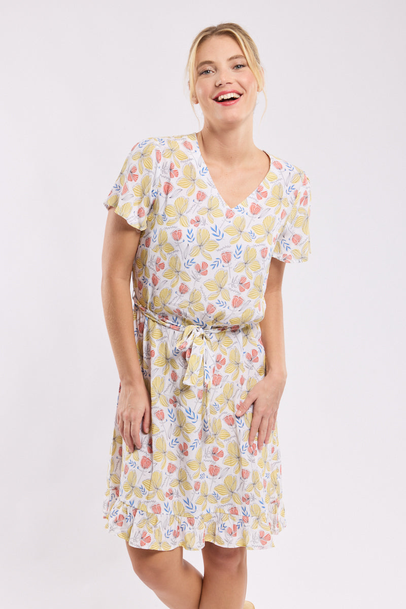 Robe motifs fleuris - cupro - 1